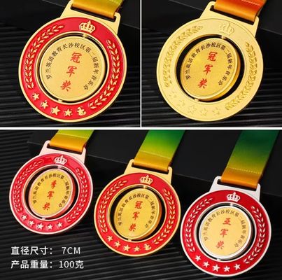 Design Custom Logo Spinner 5K 10K Running Finisher Award Medallion Metal Souvenir 3D Enamel Sport Half Marathon Spinning Medal