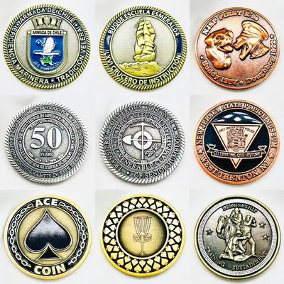 Customizable Souvenir Coin Manufacture's Cheap Metal Crafts Logo Engraved Blank Metal Plated Coin Stamping Technique Mascot