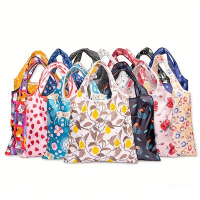 satın al Çevre Dostu Geri Dönüştürülmüş Katlanabilir Bez Çanta Alışveriş Yırtılmaz Polyester Su Geçirmez Yeniden Kullanılabilir Özel Promosyon Market Çantaları online manufacture