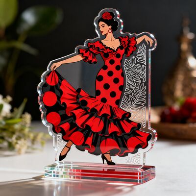 satın al Özel Çift Yüzlü Akrilik Stand Şeffaf Döner Plak Açık Akrilik Standee İnsani Karakter Masaüstü Ornament Gif online manufacture