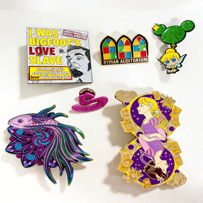 satın al Kişiselleştirilmiş Logolu, Işıltılı Renkli ve Müşteri Boyut Seçenekli Özel Metal Yaka Rozeti online manufacture