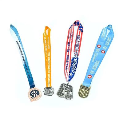 Özel Tasarımlı Polyester Medalya Kurdeleleri İçin İpeklik Baskılı Kişiselleştirilmiş Lanyards