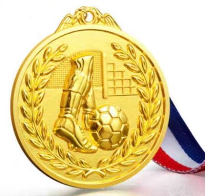 2D 3D Altın Gümüş Bakır Futbol Spor Teması için Metal El Sanatları Müşteri Boyutundaki Özel Madalyalar