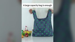 Gelory Çevre Dostu Geri Dönüşümlü Yırtılmaz Polyester Market Çantaları Yeniden Kullanılabilir Katlanabilir Alışveriş Çantaları